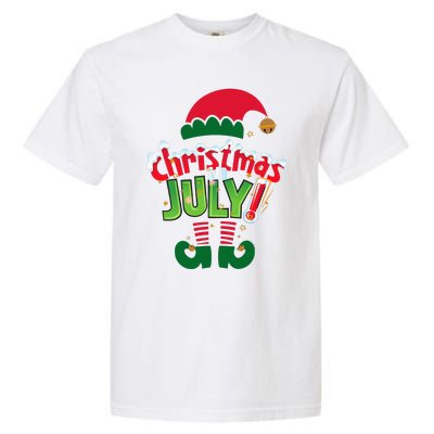 Funny Christmas In July Summer Elf Santa Xmas Garment-Dyed Heavyweight T-Shirt