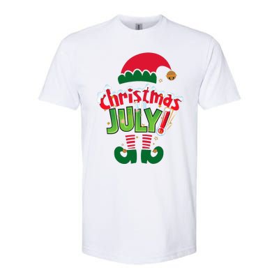 Funny Christmas In July Summer Elf Santa Xmas Softstyle CVC T-Shirt