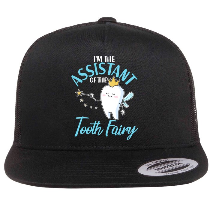 Funny Cute I'm The Assistant Tooth Fairy Flat Bill Trucker Hat