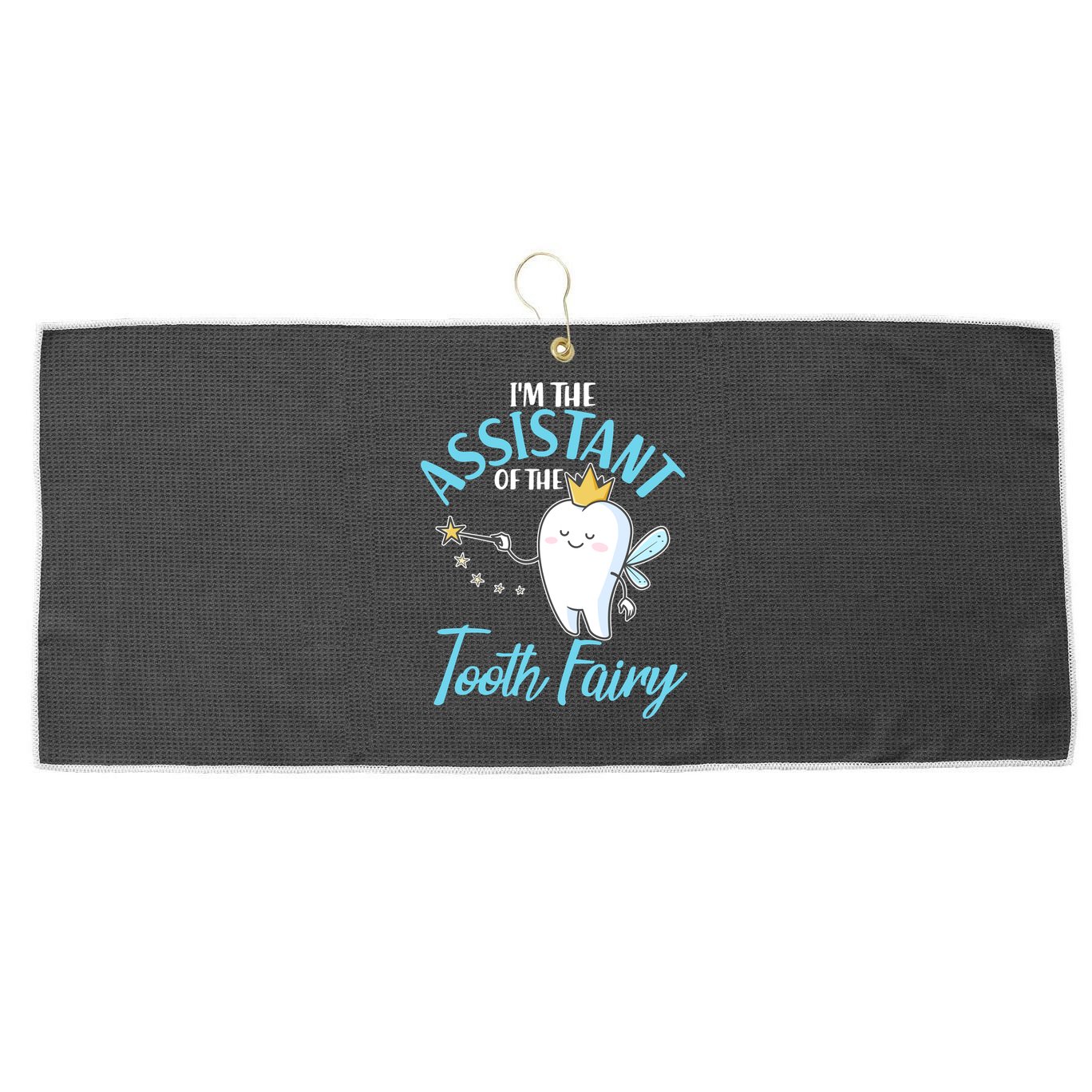 Funny Cute I'm The Assistant Tooth Fairy Large Microfiber Waffle Golf Towel