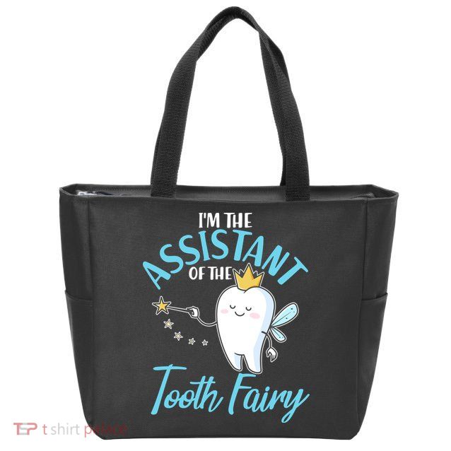 Funny Cute I'm The Assistant Tooth Fairy Zip Tote Bag