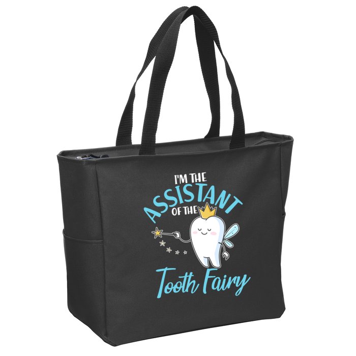 Funny Cute I'm The Assistant Tooth Fairy Zip Tote Bag