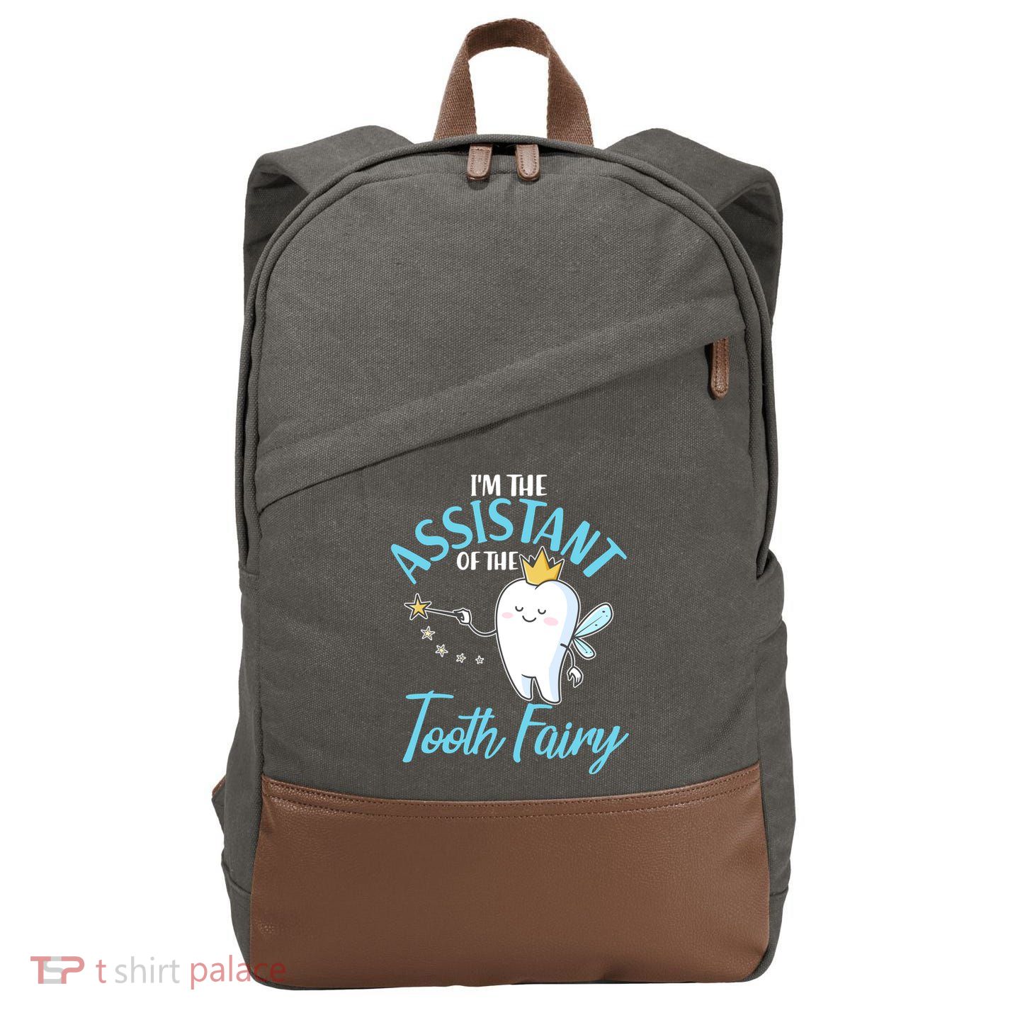 Funny Cute I'm The Assistant Tooth Fairy Cotton Canvas Backpack