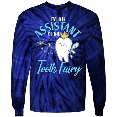 Funny Cute I'm The Assistant Tooth Fairy Tie-Dye Long Sleeve Shirt