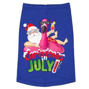 Funny Christmas In July Summer Flamingo Float Xmas Doggie Tank