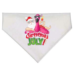 Funny Christmas In July Summer Flamingo Float Xmas USA-Made Doggie Bandana