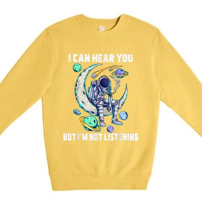 Funny Cat I Can Hear You But Im Listening Premium Crewneck Sweatshirt