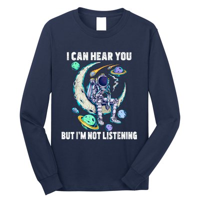 Funny Cat I Can Hear You But Im Listening Long Sleeve Shirt