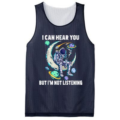 Funny Cat I Can Hear You But Im Listening Mesh Reversible Basketball Jersey Tank