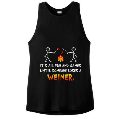 Funny Camp Its All Fun And Games Until Someone Loses Weiner Gift Ladies PosiCharge Tri-Blend Wicking Tank