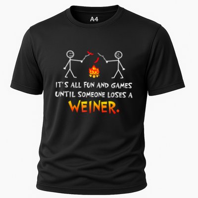 Funny Camp Its All Fun And Games Until Someone Loses Weiner Gift Performance Shirt