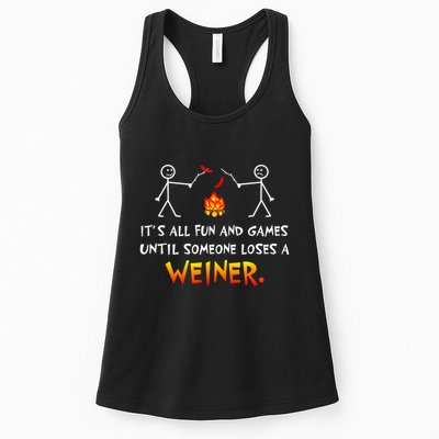 Funny Camp Its All Fun And Games Until Someone Loses Weiner Gift Womens Tank Top