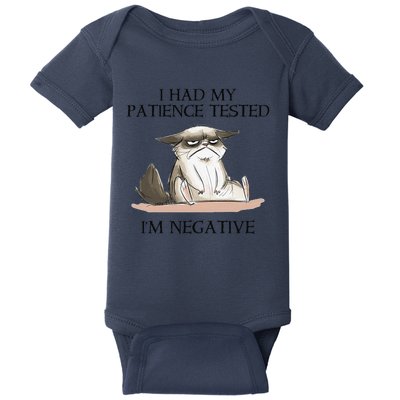 Funny Cat I Had My Patience Tested Im Negative Baby Bodysuit