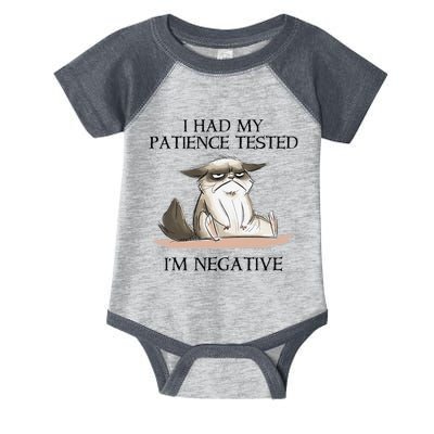 Funny Cat I Had My Patience Tested Im Negative Infant Baby Jersey Bodysuit