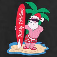 Funny Christmas In July Santa Claus Surfing On The Beach 25L Jumbo Tote
