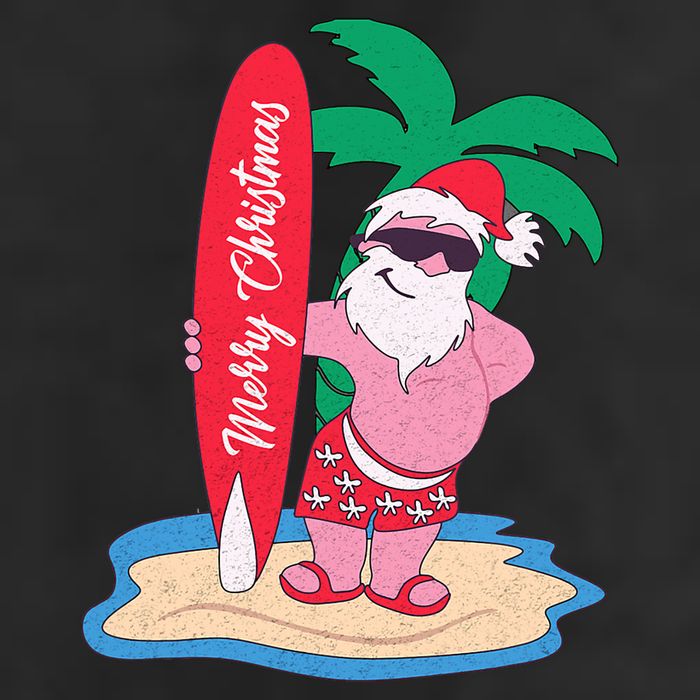 Funny Christmas In July Santa Claus Surfing On The Beach 25L Jumbo Tote