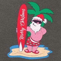 Funny Christmas In July Santa Claus Surfing On The Beach Cotton Canvas Backpack