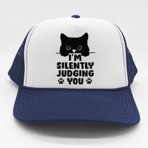 Funny Cat I'm Silently Judging You Trucker Hat