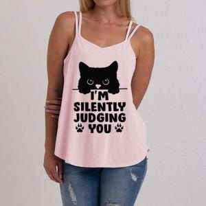 Funny Cat I'm Silently Judging You Women's Strappy Tank