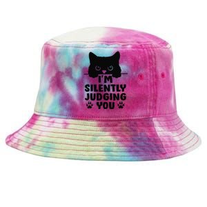 Funny Cat I'm Silently Judging You Tie-Dyed Bucket Hat