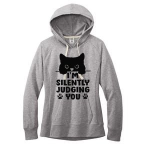 Funny Cat I'm Silently Judging You Women's Fleece Hoodie