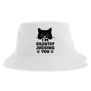 Funny Cat I'm Silently Judging You Sustainable Bucket Hat