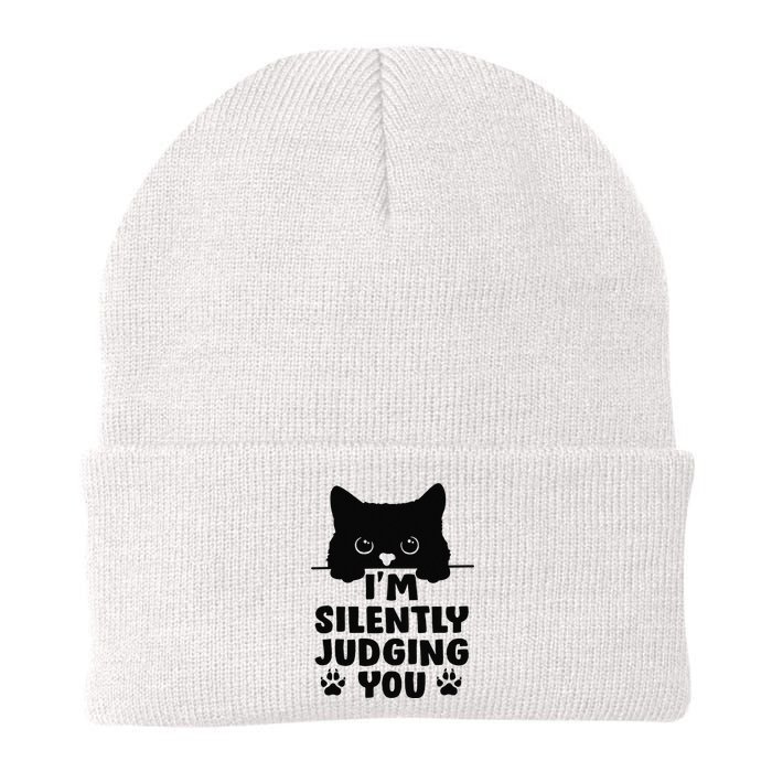 Funny Cat I'm Silently Judging You Knit Cap Winter Beanie