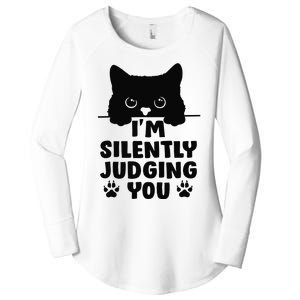 Funny Cat I'm Silently Judging You Women's Perfect Tri Tunic Long Sleeve Shirt