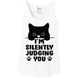 Funny Cat I'm Silently Judging You Ladies Essential Tank