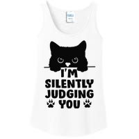 Funny Cat I'm Silently Judging You Ladies Essential Tank