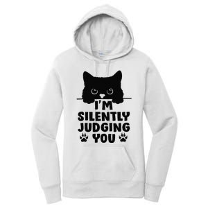 Funny Cat I'm Silently Judging You Women's Pullover Hoodie