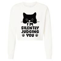 Funny Cat I'm Silently Judging You Cropped Pullover Crew