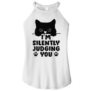 Funny Cat I'm Silently Judging You Women's Perfect Tri Rocker Tank