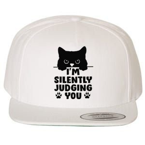 Funny Cat I'm Silently Judging You Wool Snapback Cap