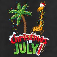 Funny Christmas In July Santa Giraffe Palm Tree Xmas 25L Jumbo Tote