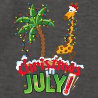 Funny Christmas In July Santa Giraffe Palm Tree Xmas Vector Backpack