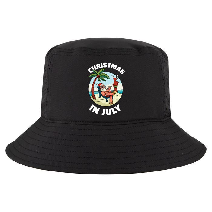 Funny Christmas In July Summer Santa On Beach Xmas Cool Comfort Performance Bucket Hat