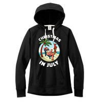 Funny Christmas In July Summer Santa On Beach Xmas Women's Fleece Hoodie