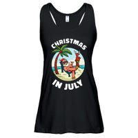 Funny Christmas In July Summer Santa On Beach Xmas Ladies Essential Flowy Tank