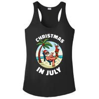 Funny Christmas In July Summer Santa On Beach Xmas Ladies PosiCharge Competitor Racerback Tank