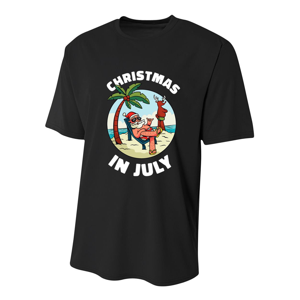 Funny Christmas In July Summer Santa On Beach Xmas Youth Performance Sprint T-Shirt