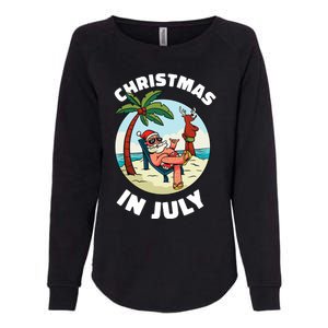 Funny Christmas In July Summer Santa On Beach Xmas Womens California Wash Sweatshirt