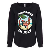 Funny Christmas In July Summer Santa On Beach Xmas Womens California Wash Sweatshirt