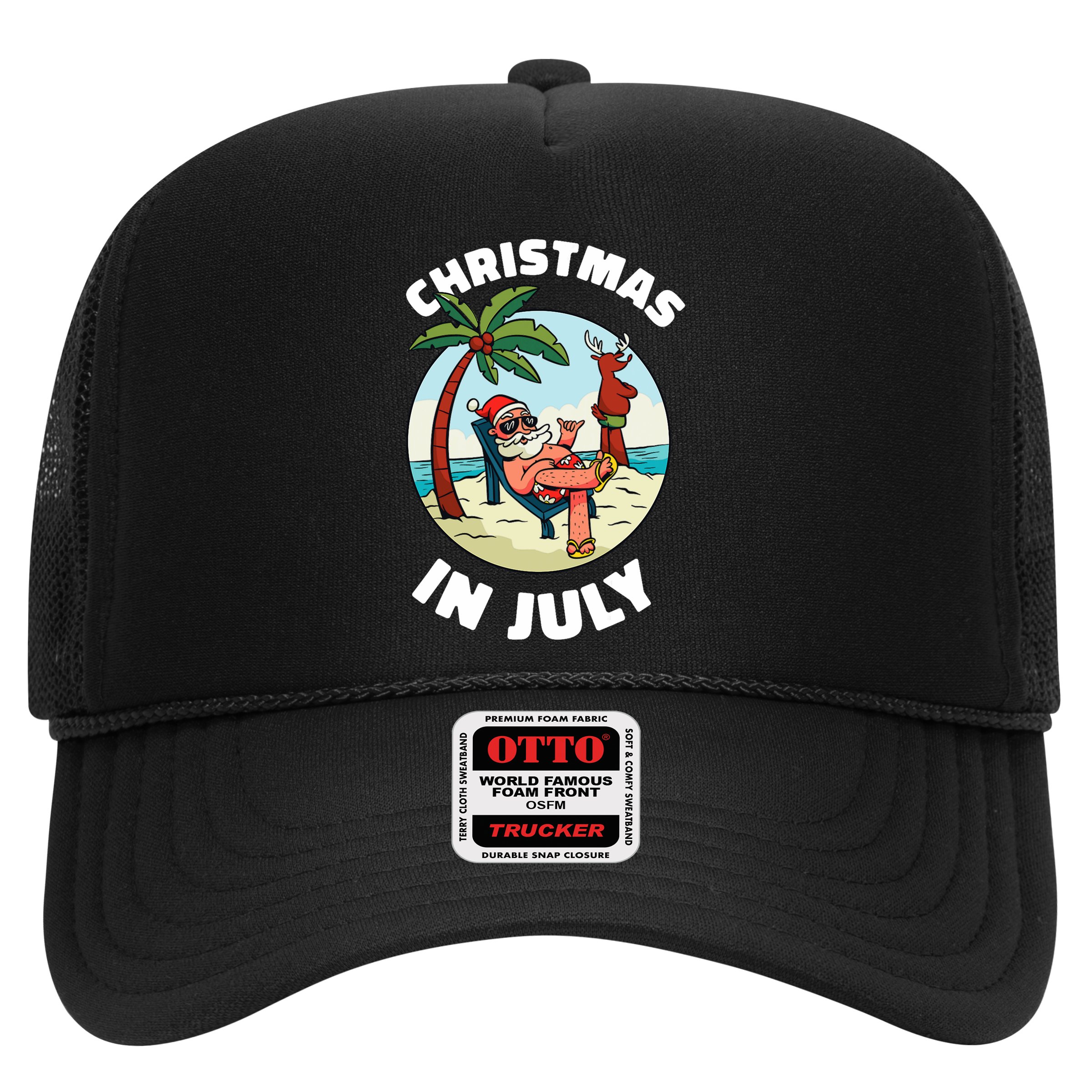 Funny Christmas In July Summer Santa On Beach Xmas Hat