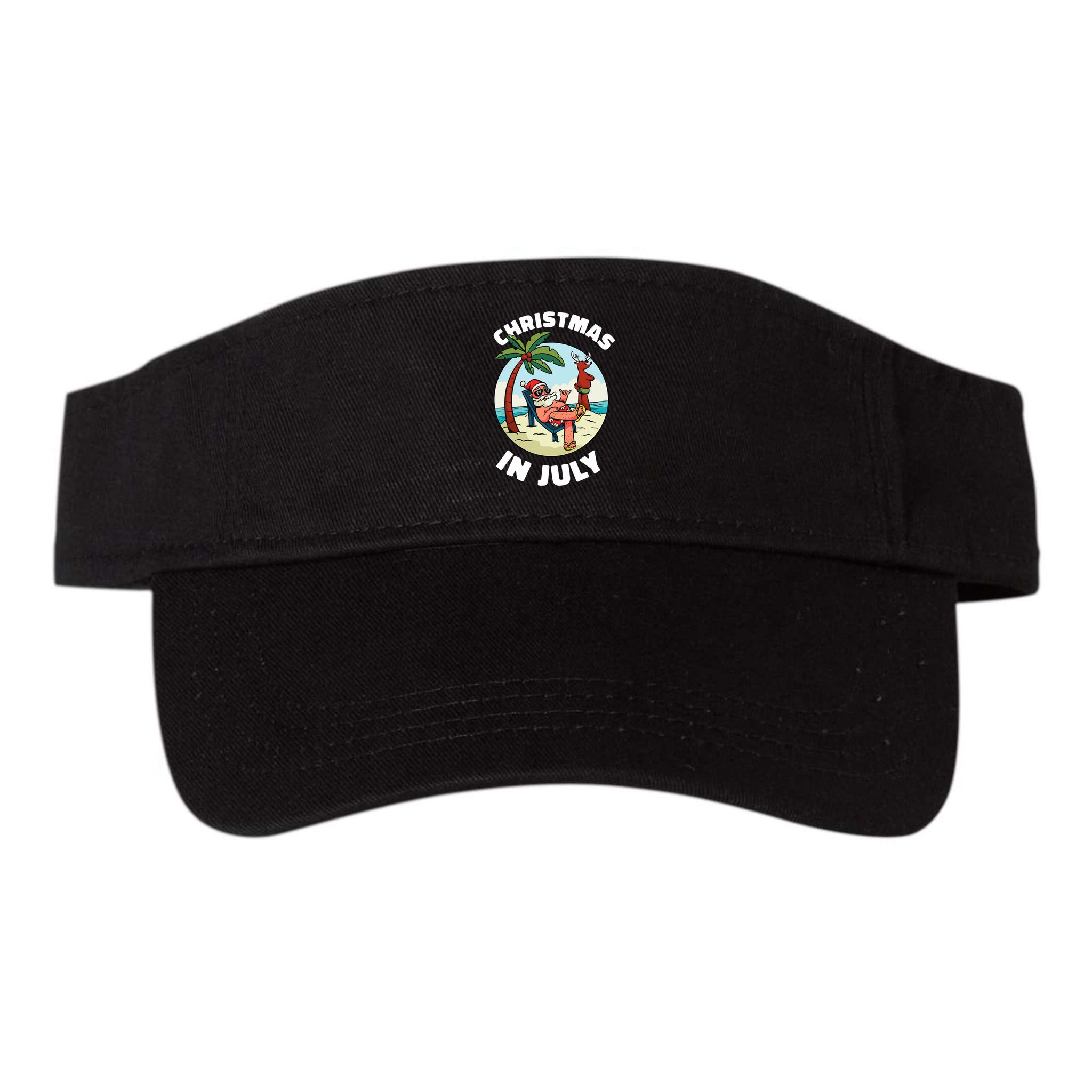 Funny Christmas In July Summer Santa On Beach Xmas Visor