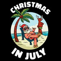 Funny Christmas In July Summer Santa On Beach Xmas Zip Tote Bag