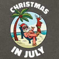 Funny Christmas In July Summer Santa On Beach Xmas Cotton Canvas Backpack