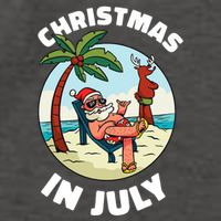 Funny Christmas In July Summer Santa On Beach Xmas Vector Backpack