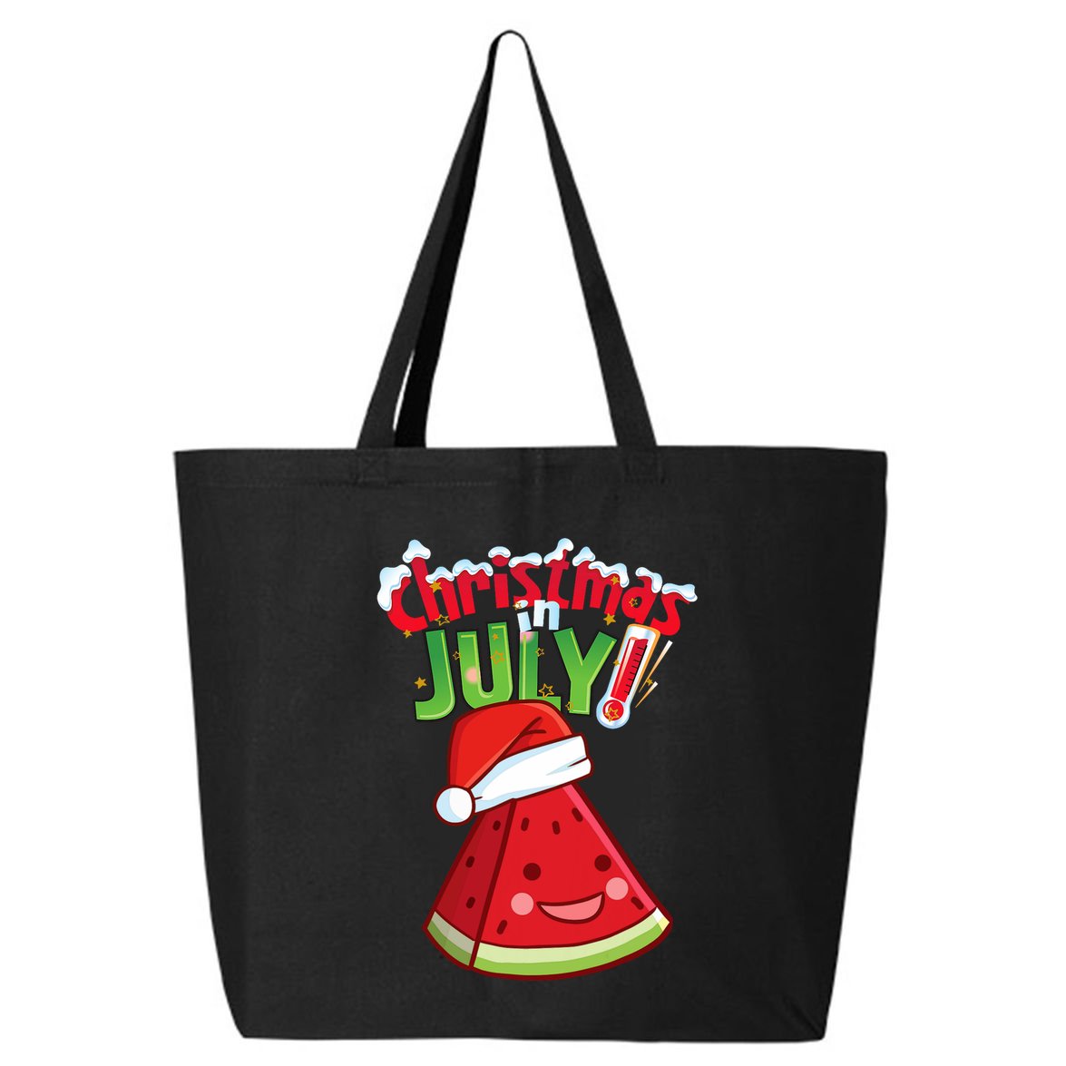 Funny Christmas In July Summer Watermelon Santa Hat 25L Jumbo Tote