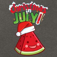 Funny Christmas In July Summer Watermelon Santa Hat Cotton Canvas Backpack